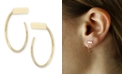 Macy's Bar Hoop Earrings Set in 14k Gold